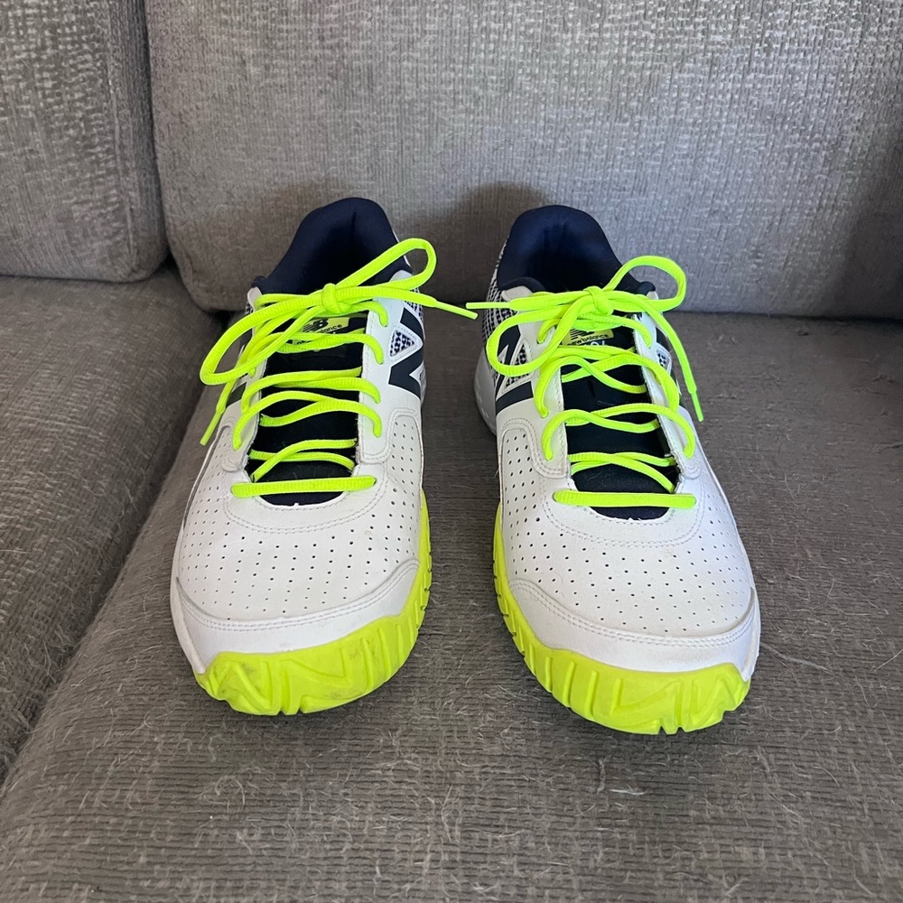 New Balance White and Neon Green Athletic Shoes